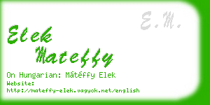 elek mateffy business card